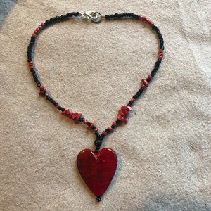 Fun Folk Heart Collier Necklace (with gift box!)